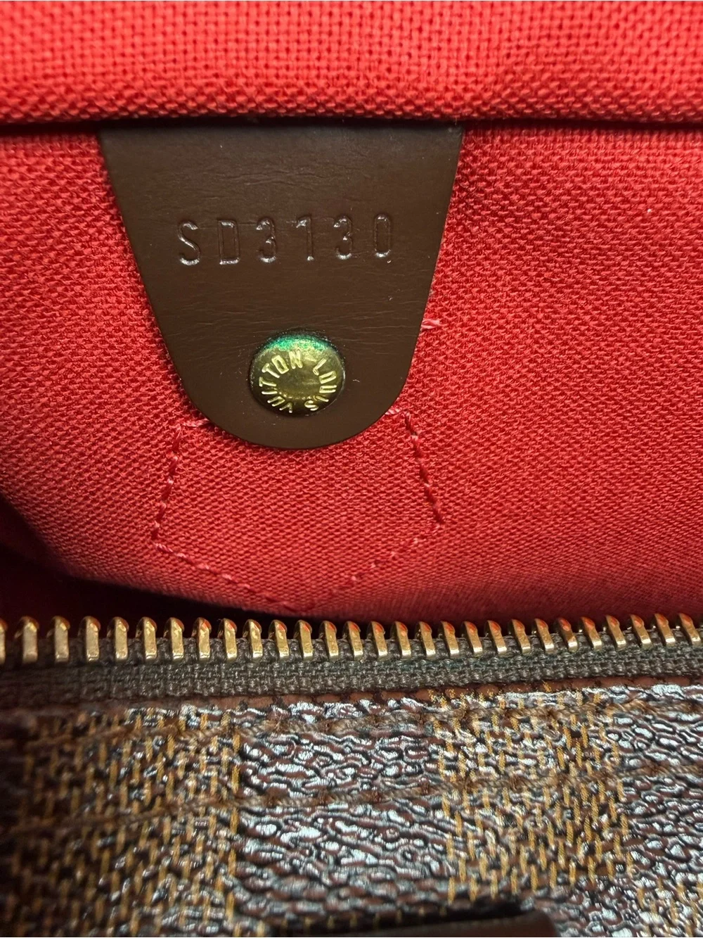 Louis Vuitton brown Damier Ebene Speedy 30 classic city handbag with lock n key